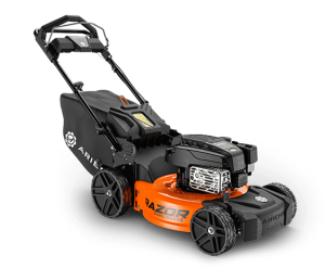 Ariens RAZOR REFLEX Dual Blade 21-inch self-propelled push mower with 190cc Briggs & Stratton engine, dual cutting blades, vertical storage, and durable 14-gauge steel deck.