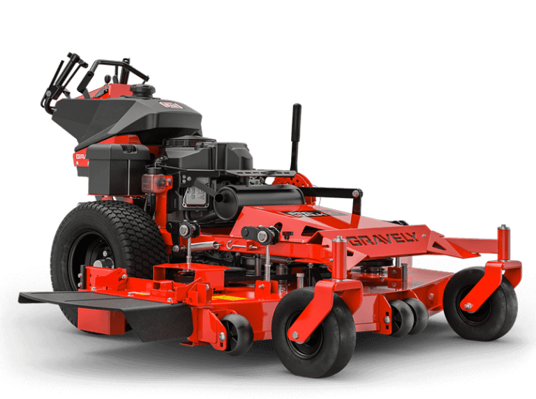 Gravely Pro-Walk 60 hydro drive walk-behind mower with 60-inch cutting deck, commercial-grade frame, and ergonomic controls for professional lawn care.