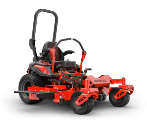 Gravely Pro-Turn Z 48" zero-turn mower shown on a lawn, highlighting its commercial-grade design, comfortable seating, and durable cutting deck.
