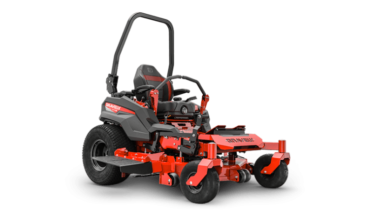 Gravely Pro-Turn Mach One 60-inch zero-turn mower with Kawasaki engine, heavy-duty HVO tunnel deck, and commercial-grade design for cutting thick, wet grass.
