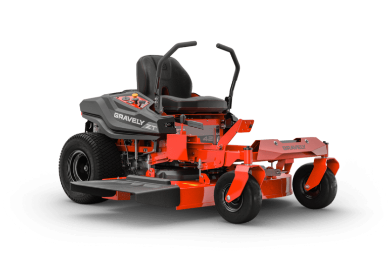 Gravely ZT 42-inch Kawasaki zero-turn mower, compact residential design with commercial-grade durability and comfort for precise and efficient lawn mowing.