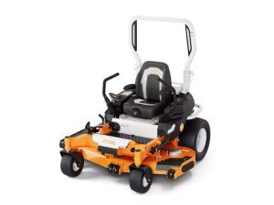 STIHL RZA 760 battery-powered 60-inch zero-turn mower with high-visibility touchscreen, rollover protection, and premium suspension seat for commercial and residential use.